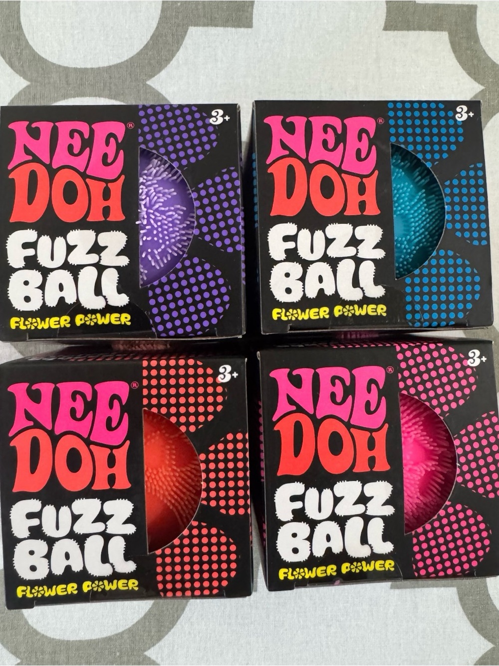 NeeDoh (authentic) Flower Power Fuzz Ball bundle